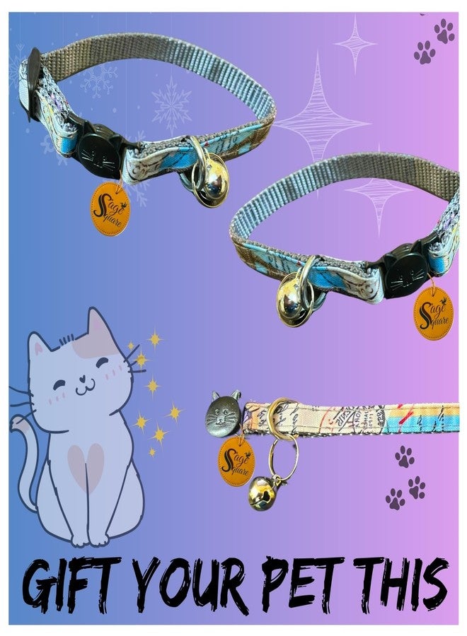 Sage Square Cat Face & Comfortable Cat Collar with Kitty Charm - Adjustable, Safe, Durable, Perfect for Kitten, Cat, Dog & Puppy, Quick-Release Buckle, Ideal for Training and Everyday Use - Image 5